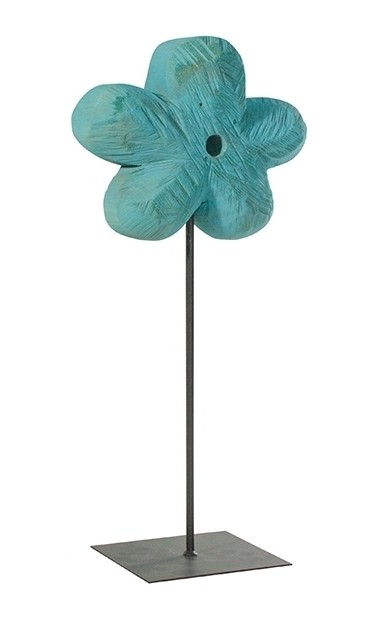 Holz Blume Pappel blau 90x33cm