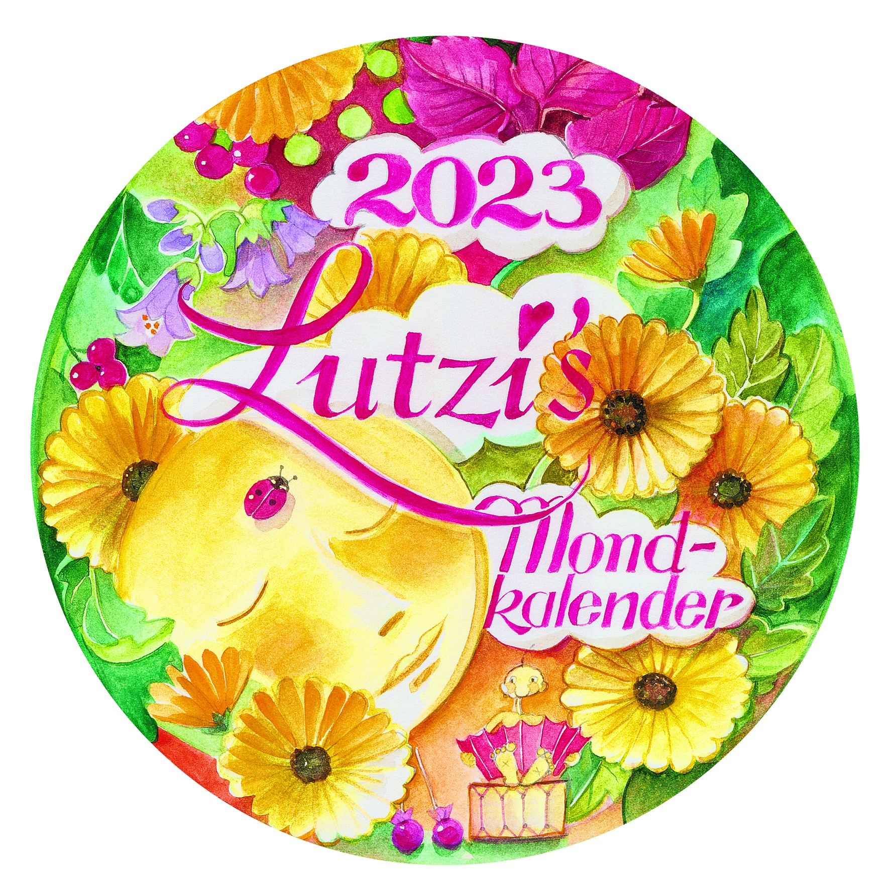 Lutzi's Mondkalender Rund 2023 ohne Aufhängung (Mond)